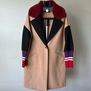 Maryley Made in Italy Color-block Oversized Coat Size 12